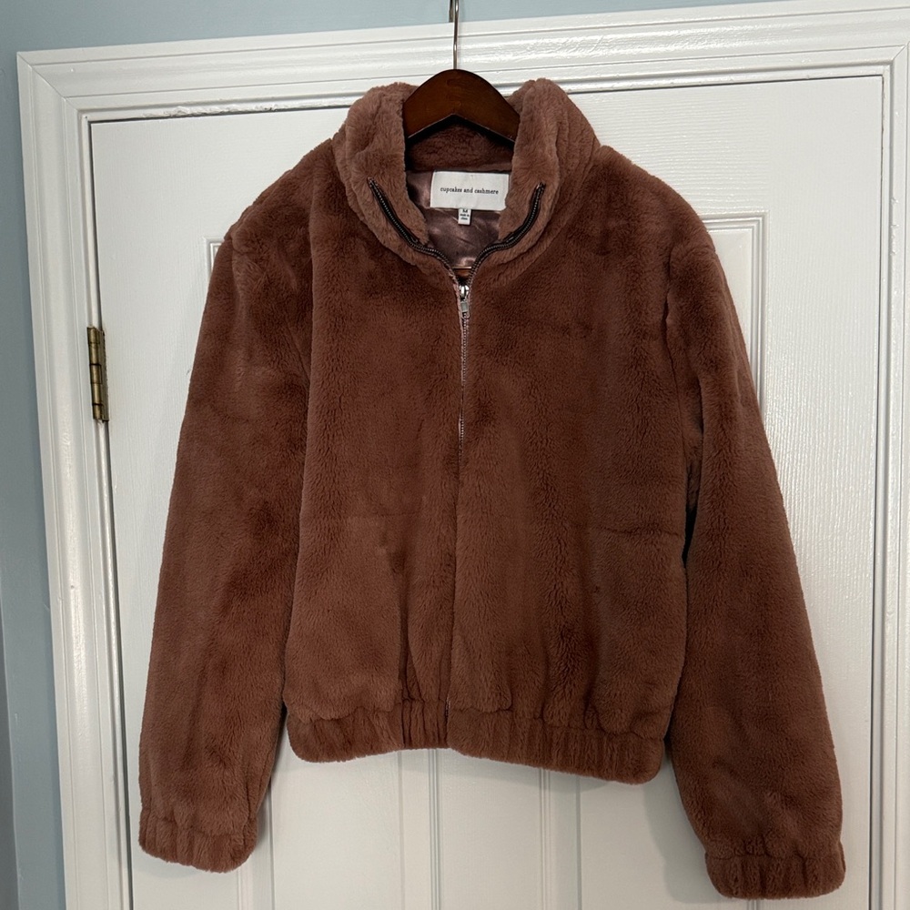Cupcakes & Cashmere Cropped Faux Fur Jacket